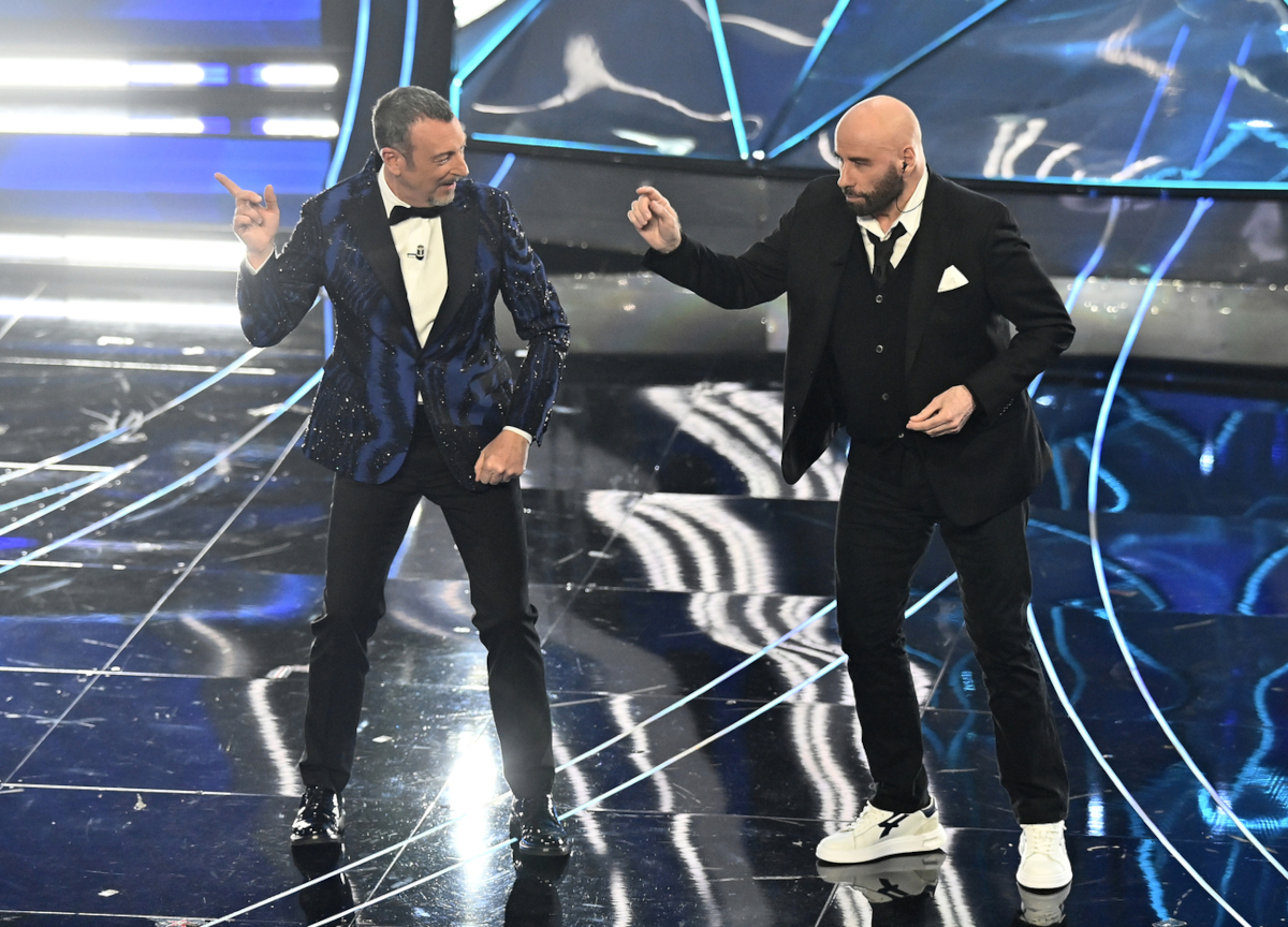 Sanremo, Amadeus e John Travolta Sanremo, Amadeus e John Travolta