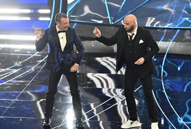 Sanremo, Amadeus e John Travolta Sanremo, Amadeus e John Travolta
