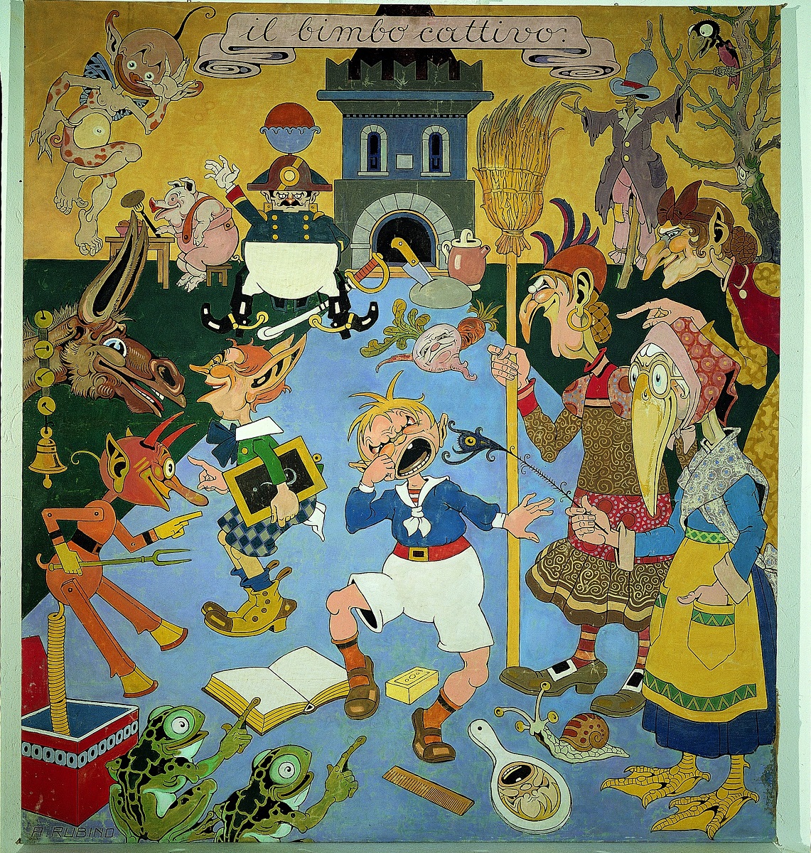 Antonio Rubino, "Il bimbo cattivo". 1924 circa, tempera su tela Wolfsoniana – Palazzo Ducale Fondazione per la Cultura, Genova