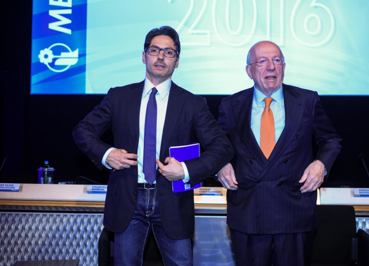 Mediaset, Pier Silvio Berlusconi e Felice Confalonieri. Foto Lapresse