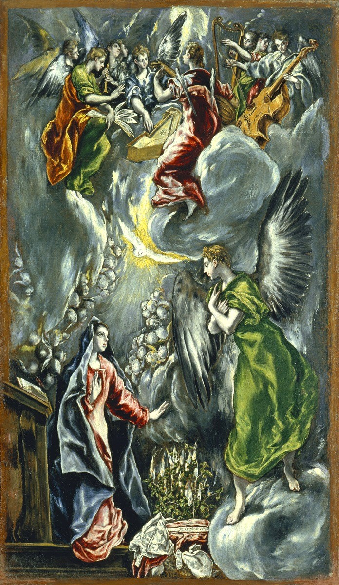 El Greco; "Annunciazione"; Olio su tela, 114 x 67 cm; Museo Thyssen Bornemisza; © Museo Nacional Thyssen-Bornemisza, Madrid El Greco; "Annunciazione"; Olio su tela, 114 x 67 cm; Museo Thyssen Bornemisza; © Museo Nacional Thyssen-Bornemisza, Madrid