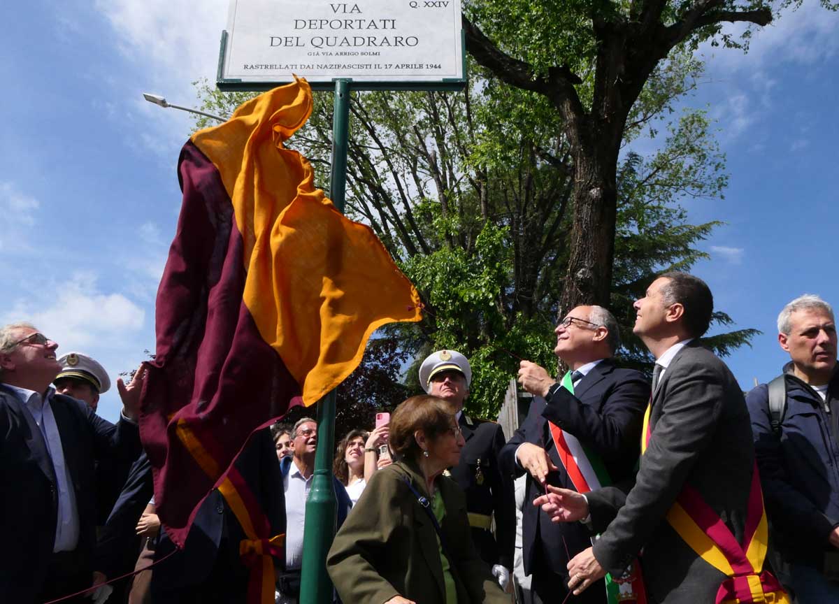 La targa dedicata ai deportati del Quadraro La targa dedicata ai deportati del Quadraro