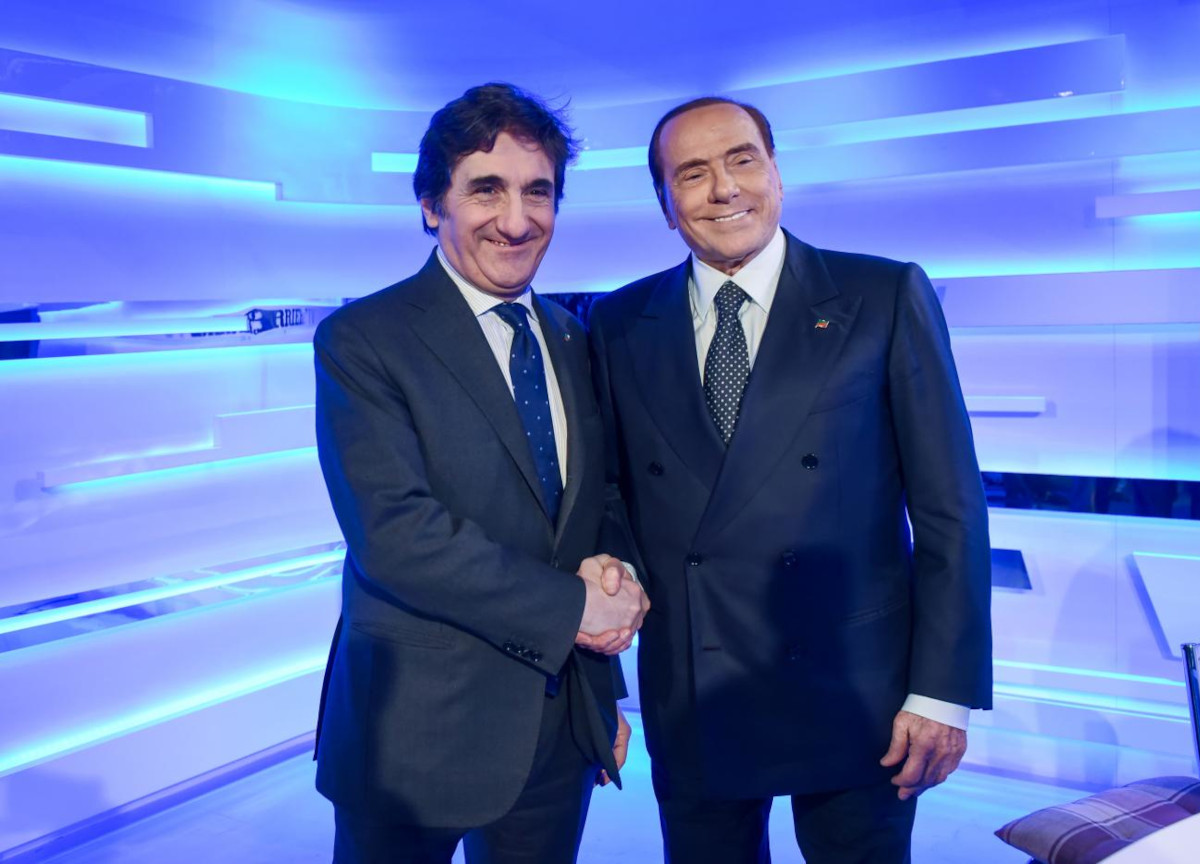 Mediaset, Urbano Cairo e Silvio Berlusconi. Foto Lapresse