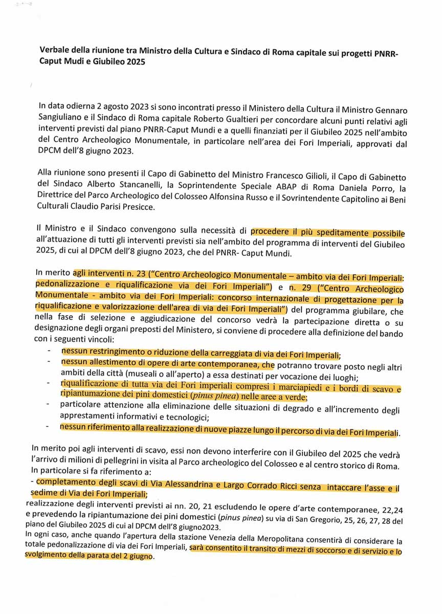 accordo comune roma ministero fori imperiali 01 accordo comune roma ministero fori imperiali 01
