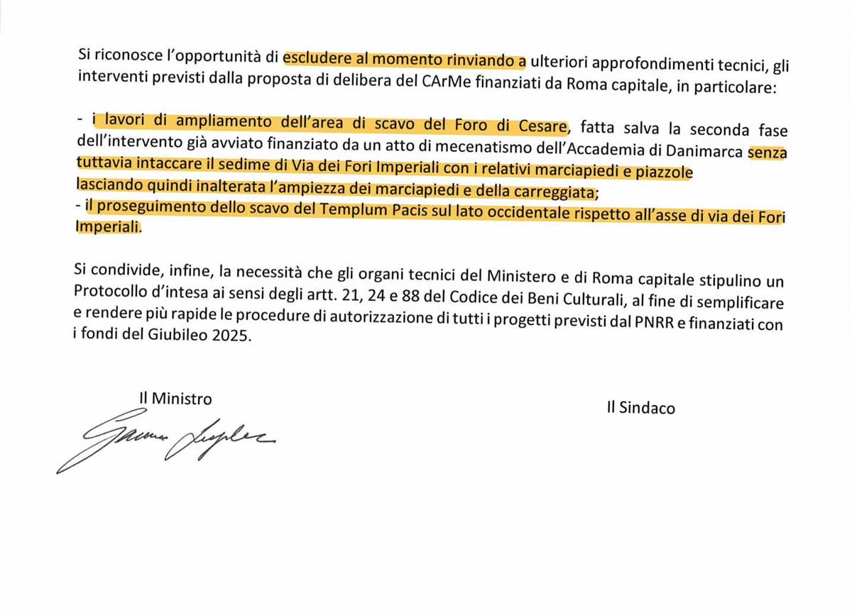 accordo comune roma ministero fori imperiali 02 accordo comune roma ministero fori imperiali 02