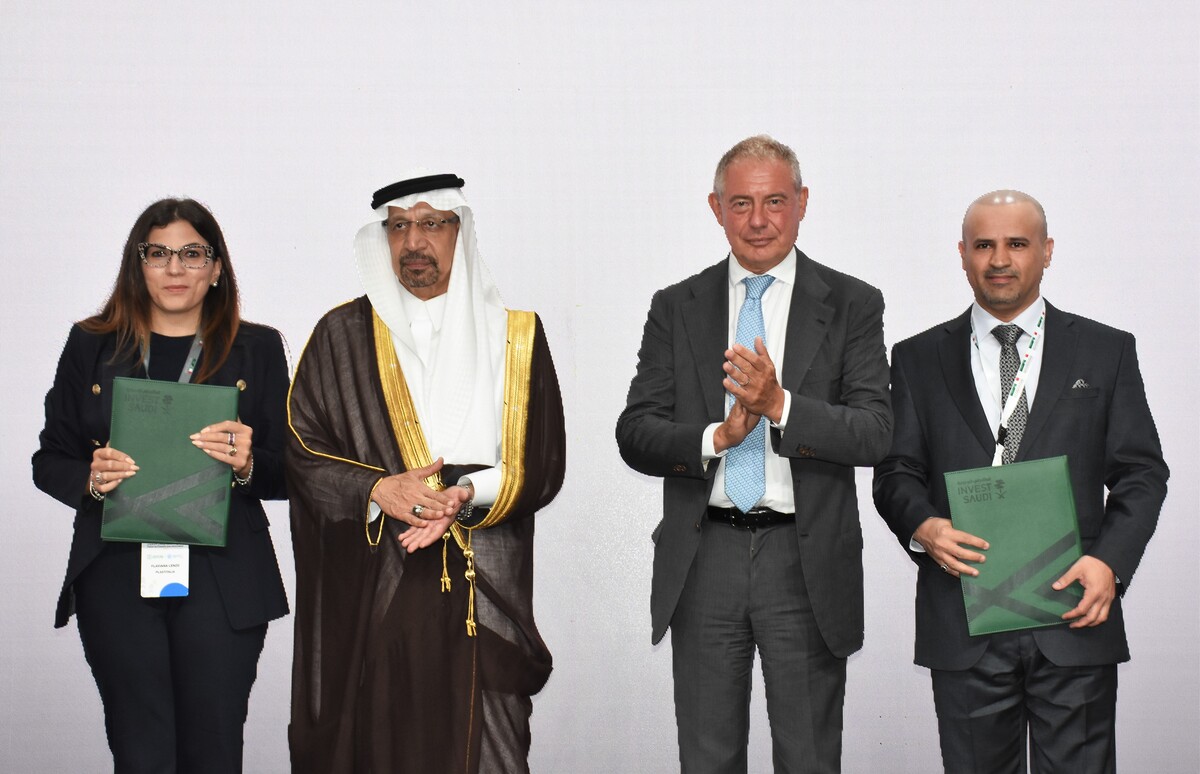 Adolfo Urso Ministro delle Imprese e Made in Italy con Khalid Al Falih Ministry of Investment Saudita. Foto: Nick Zonna