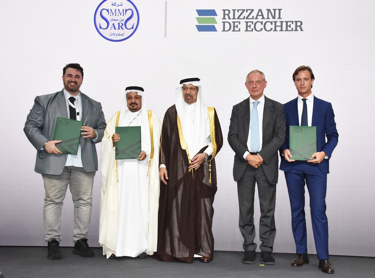 Adolfo Urso Ministro delle Imprese e Made in Italy con Khalid Al Falih Ministry of Investment Saudita. Foto: Nick Zonna
