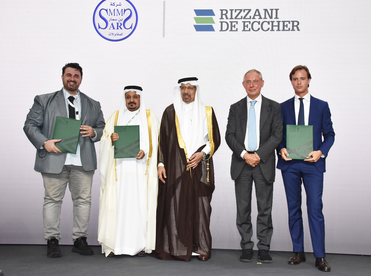 Adolfo Urso Ministro delle Imprese e Made in Italy con Khalid Al Falih Ministry of Investment Saudita. Foto: Nick Zonna
