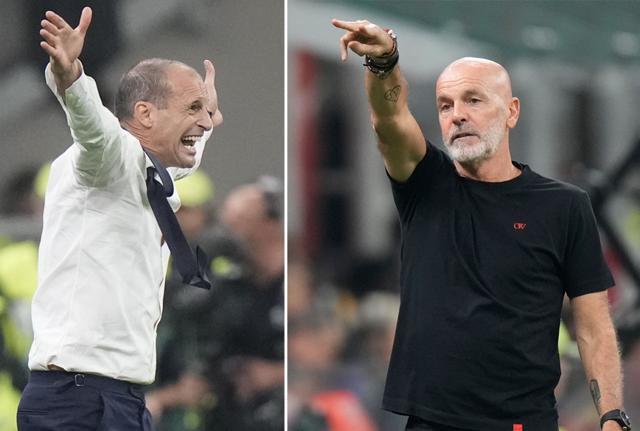 Allegri - Pioli (foto Lapresse) Allegri - Pioli (foto Lapresse)