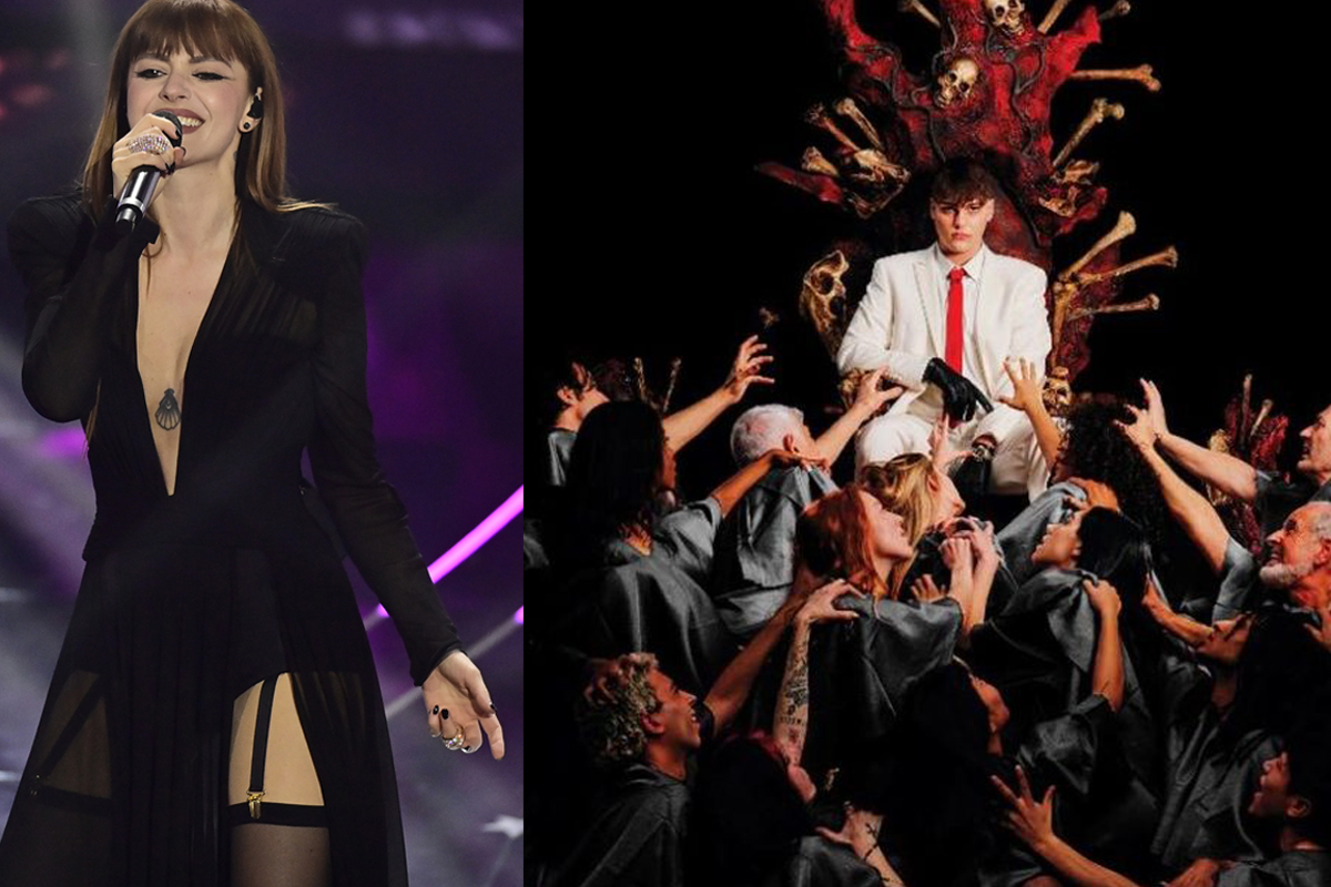 Annalisa sul palco di San Remo (foto Lapresse) - Kid Yugi (copertina dell'album I nomi del Diavolo) Annalisa sul palco di San Remo (foto Lapresse) - Kid Yugi (copertina dell'album I nomi del Diavolo)