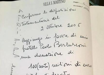 Berlusconi, il testamento olografo del 2006 e del 2020. Poi l'aggiunta del '22