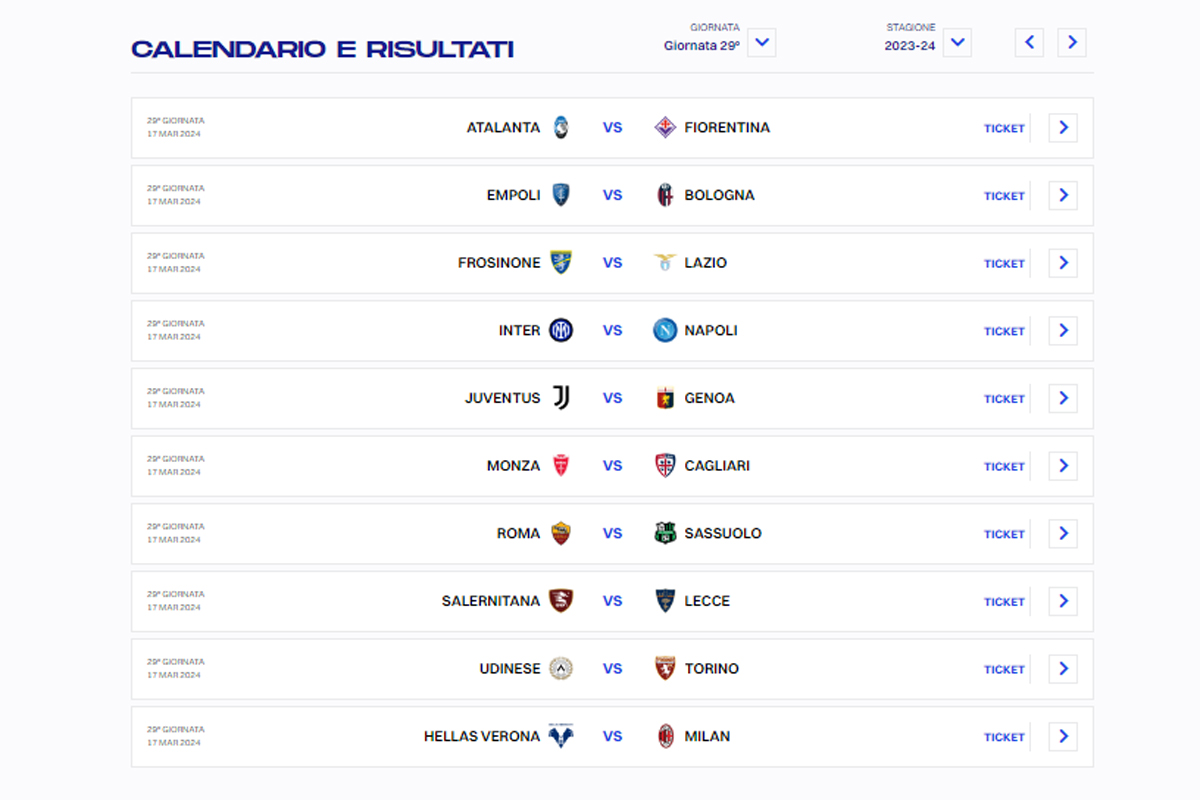 CALENDARIO SERIE A 29 GIORNATA (DA LEGA SERIE A) CALENDARIO SERIE A 29 GIORNATA (DA LEGA SERIE A)