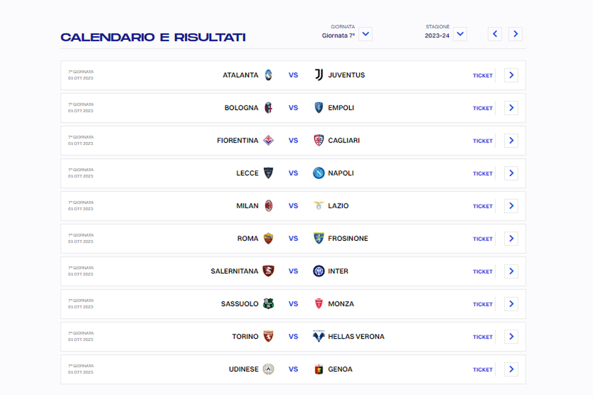 CALENDARIO SERIE A, 7 GIORNATA (DA LEGA SERIE A) CALENDARIO SERIE A, 7 GIORNATA (DA LEGA SERIE A)