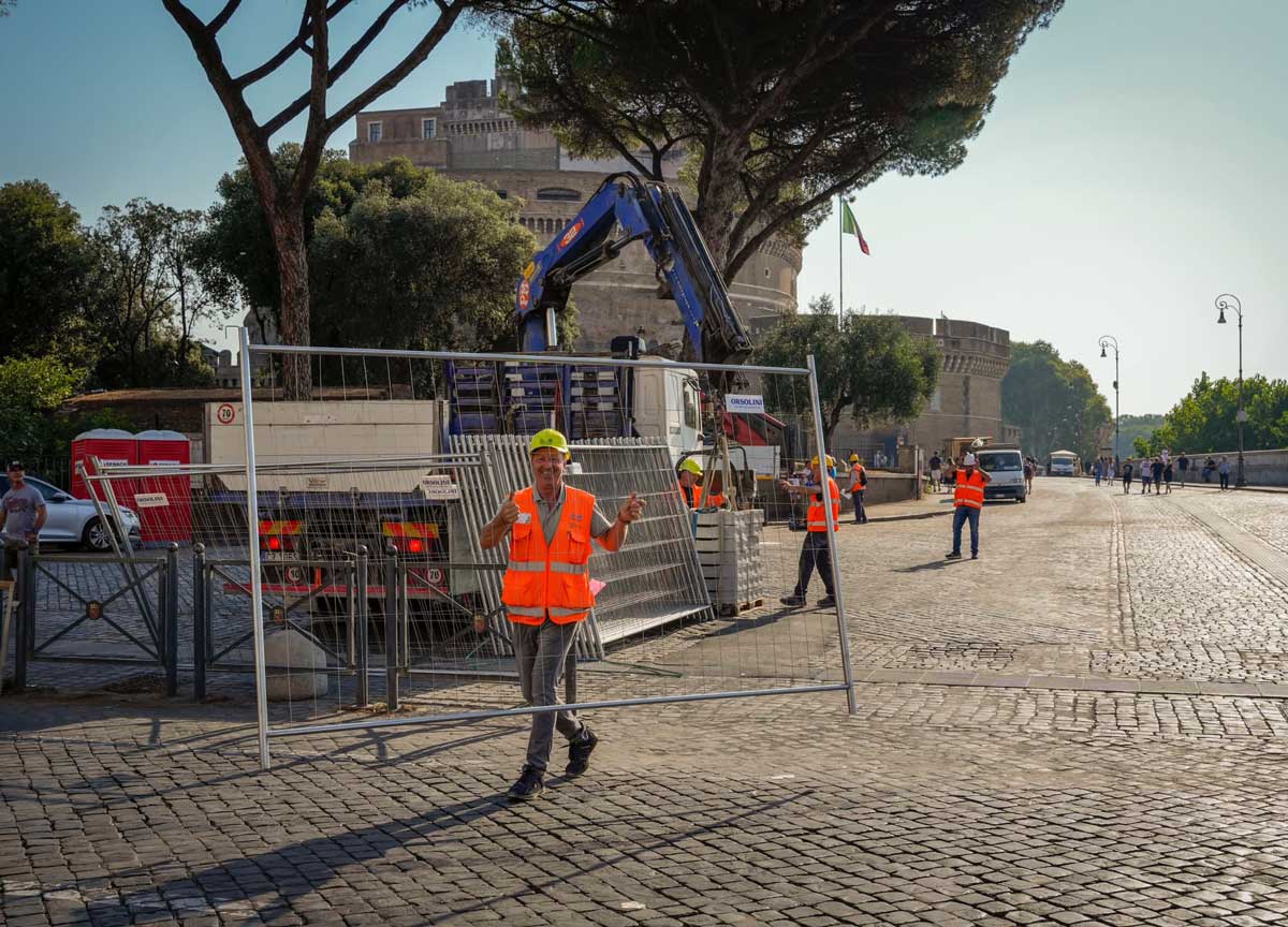 Il cantiere di Piazza Pia Il cantiere di Piazza Pia