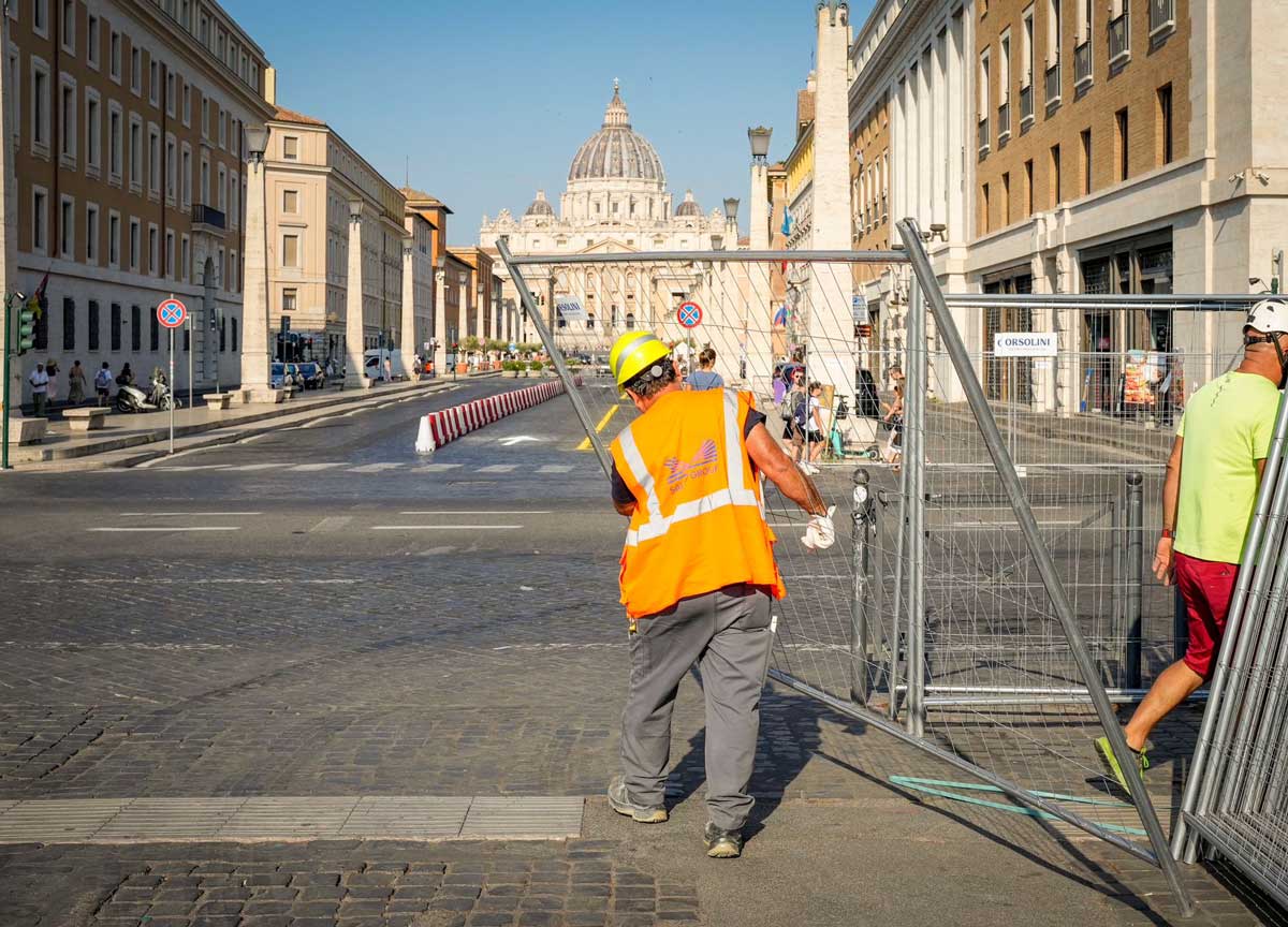 Il cantiere di Piazza Pia Il cantiere di Piazza Pia