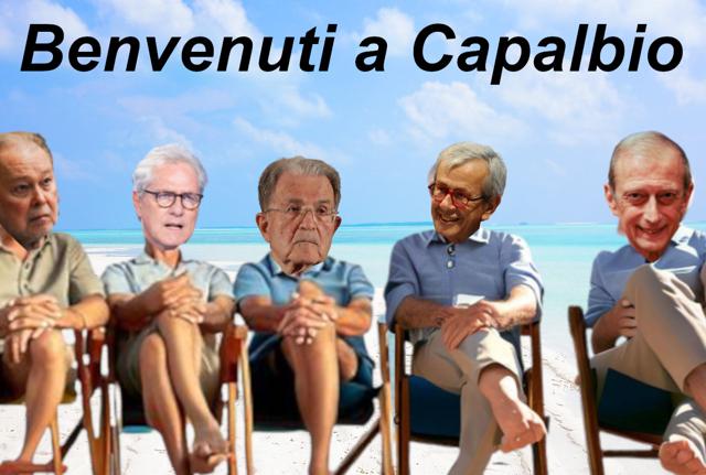Spiaggia di Capalbio. Rutelli, Fassino, Testa, Petruccioli e Prodi Spiaggia di Capalbio. Rutelli, Fassino, Testa, Petruccioli e Prodi