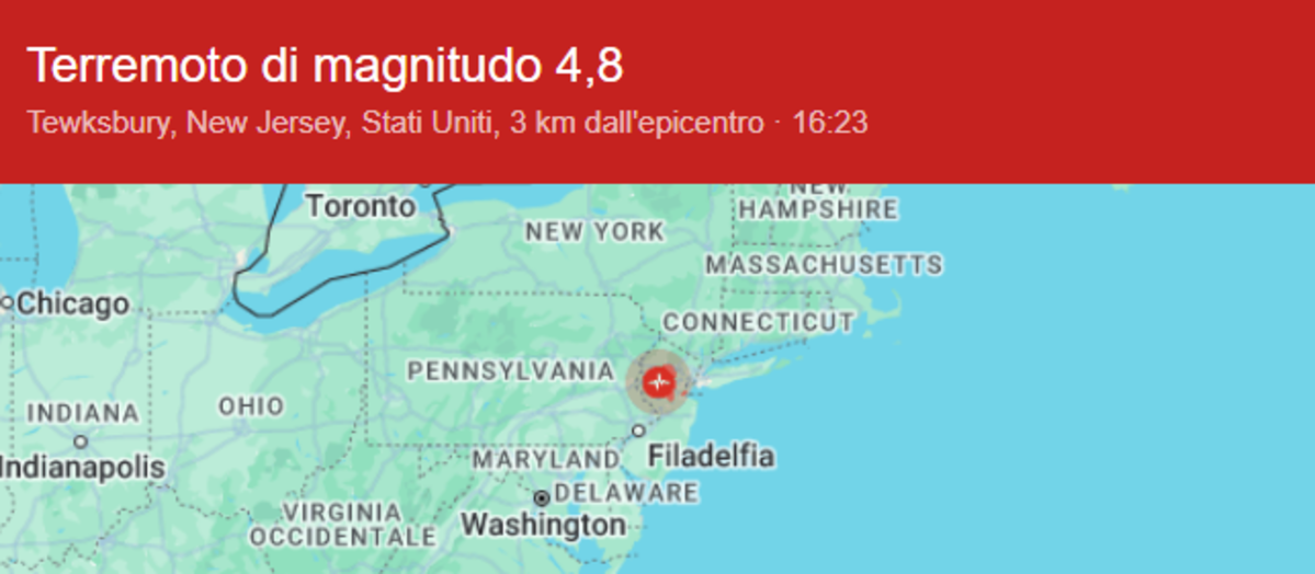 cartina terremoto new jersey