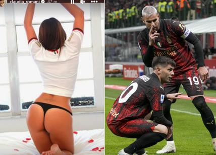 Claudia Romani passione Milan: la modella fa gol al Tottenham di Conte