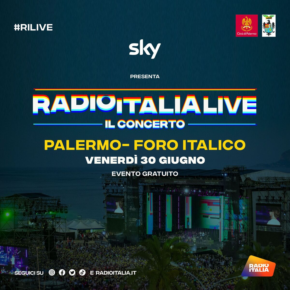 Locandina Concerto di Radio Italia a Palermo Locandina Concerto di Radio Italia a Palermo
