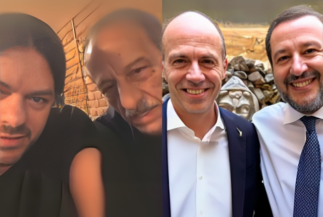 da un lato "filippo champagne" e romeo. Dall'altro romeo e salvini da un lato "filippo champagne" e romeo. Dall'altro romeo e salvini