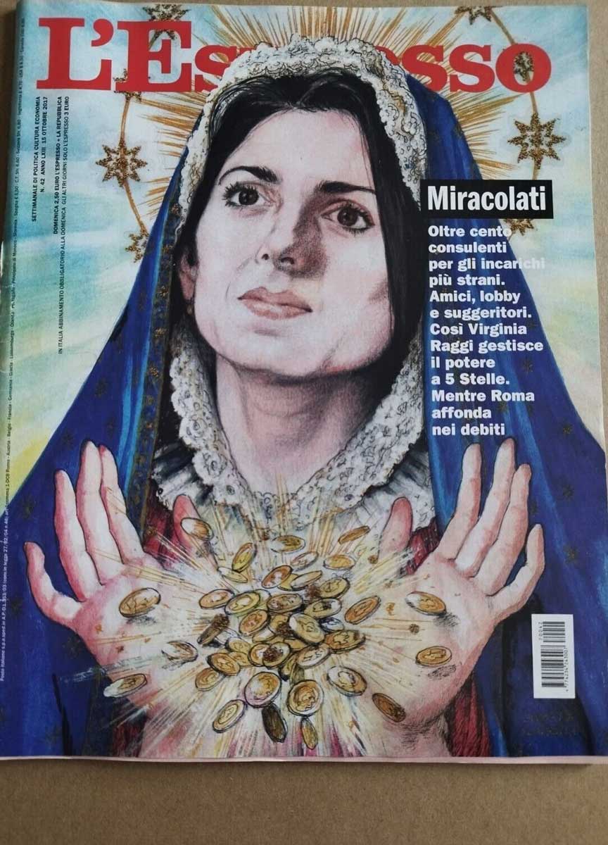 La copertina de L'Espresso con i consulenti di Virginia Raggi sindaco di Roma La copertina de L'Espresso con i consulenti di Virginia Raggi sindaco di Roma