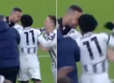 Cuadrado pugno Handanovic Juventus Inter