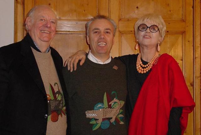 Mario Pirovano con Dario Fo e Franca Rame