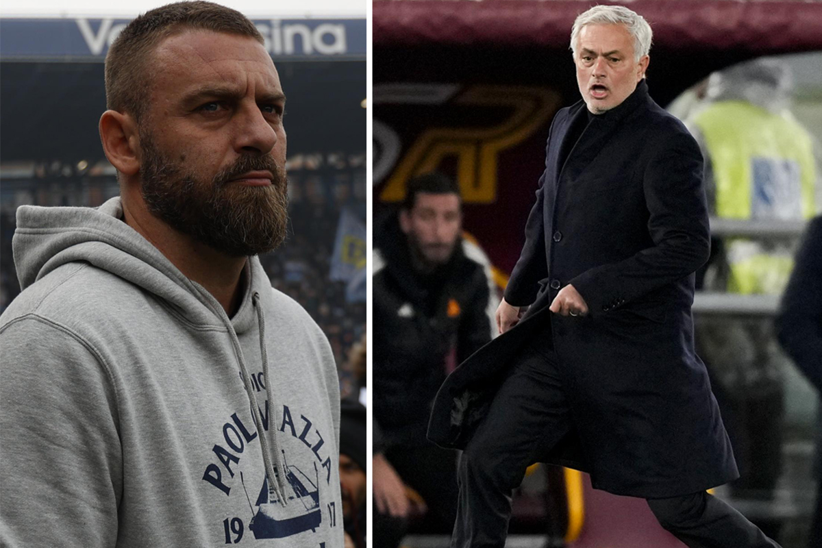 Daniele De Rossi e José Mourinho (foto Lapresse)