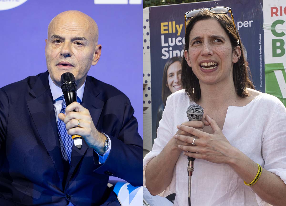 Claudio Descalzi A.d. di Eni e Elly Schlein, segretaria del PD Claudio Descalzi A.d. di Eni e Elly Schlein, segretaria del PD