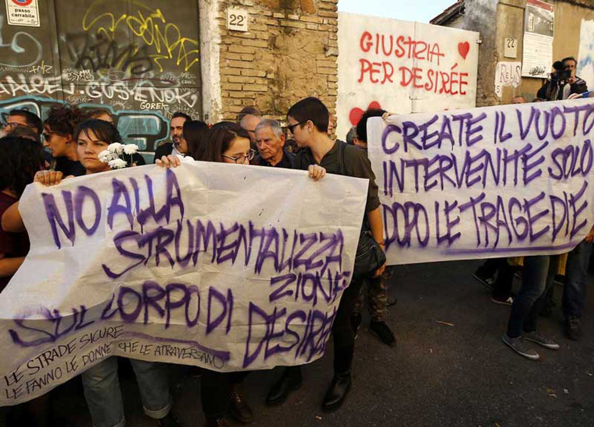 Il luogo dove è stata uccisa Desirèe