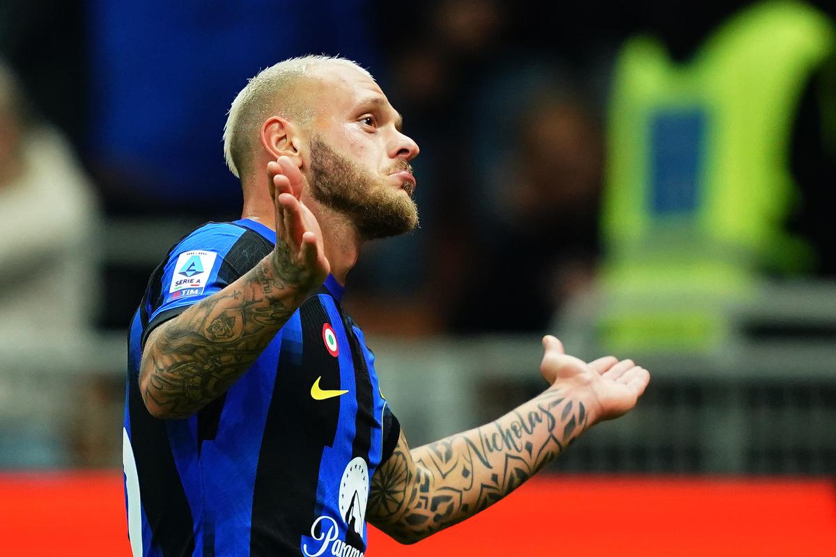Dimarco, autore del gol a centrocampo in Inter-Frosinone (foto Lapresse) Dimarco, autore del gol a centrocampo in Inter-Frosinone (foto Lapresse)
