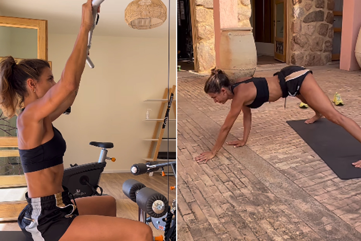 Elisabetta Canalis, allenamenti durissimi (Instagram littlecrumb_) Elisabetta Canalis, allenamenti durissimi (Instagram littlecrumb_)