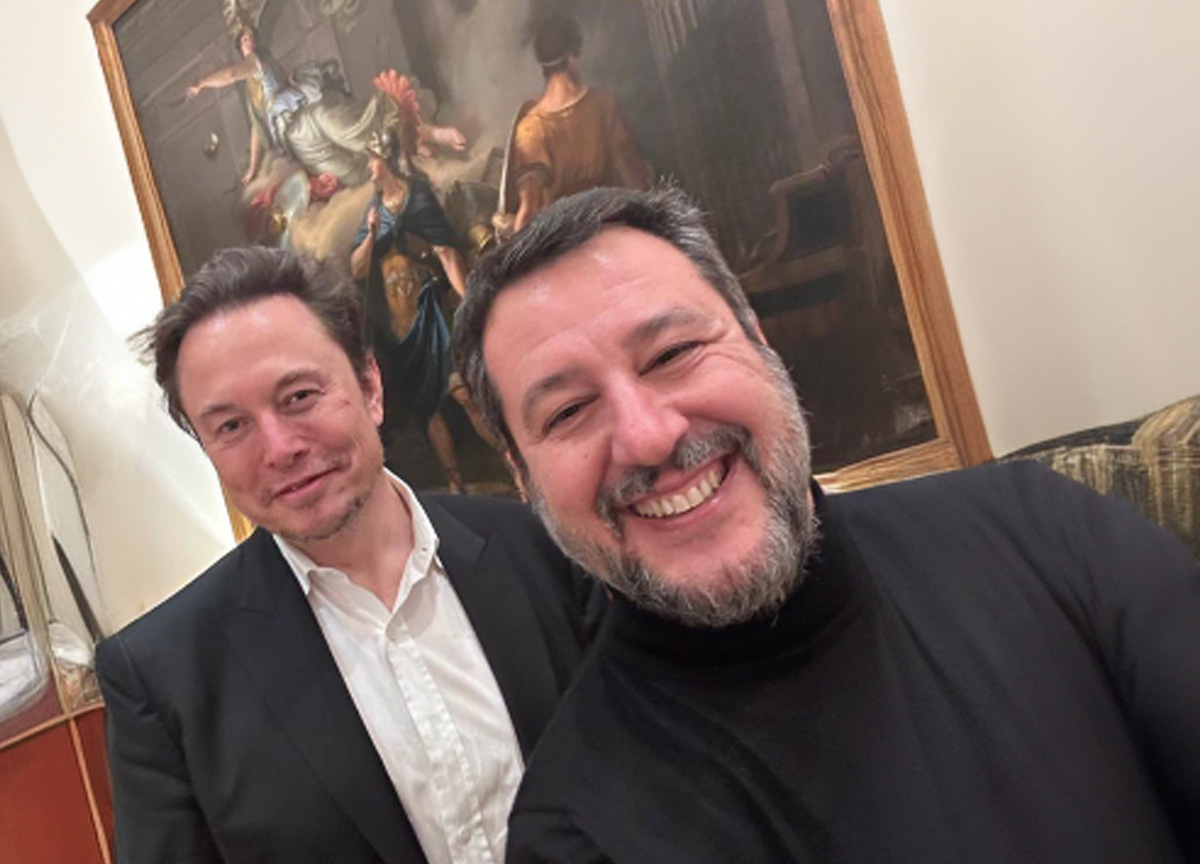 Elon Musk e Matteo Salvini Elon Musk e Matteo Salvini