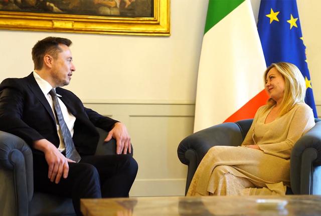 Elon Musk e Giorgia Meloni Elon Musk e Giorgia Meloni