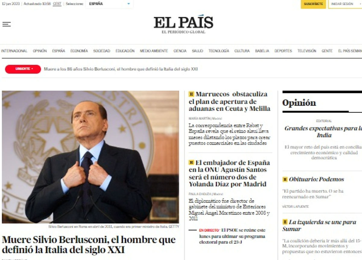 El Pais Apertura Berlusconi