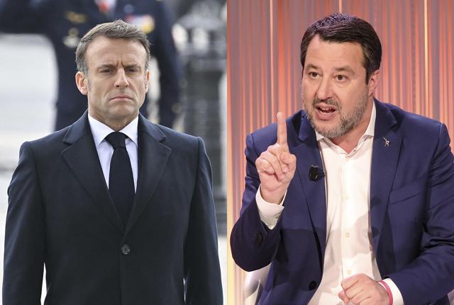 Emmanuel Macron e Matteo Salvini Emmanuel Macron e Matteo Salvini