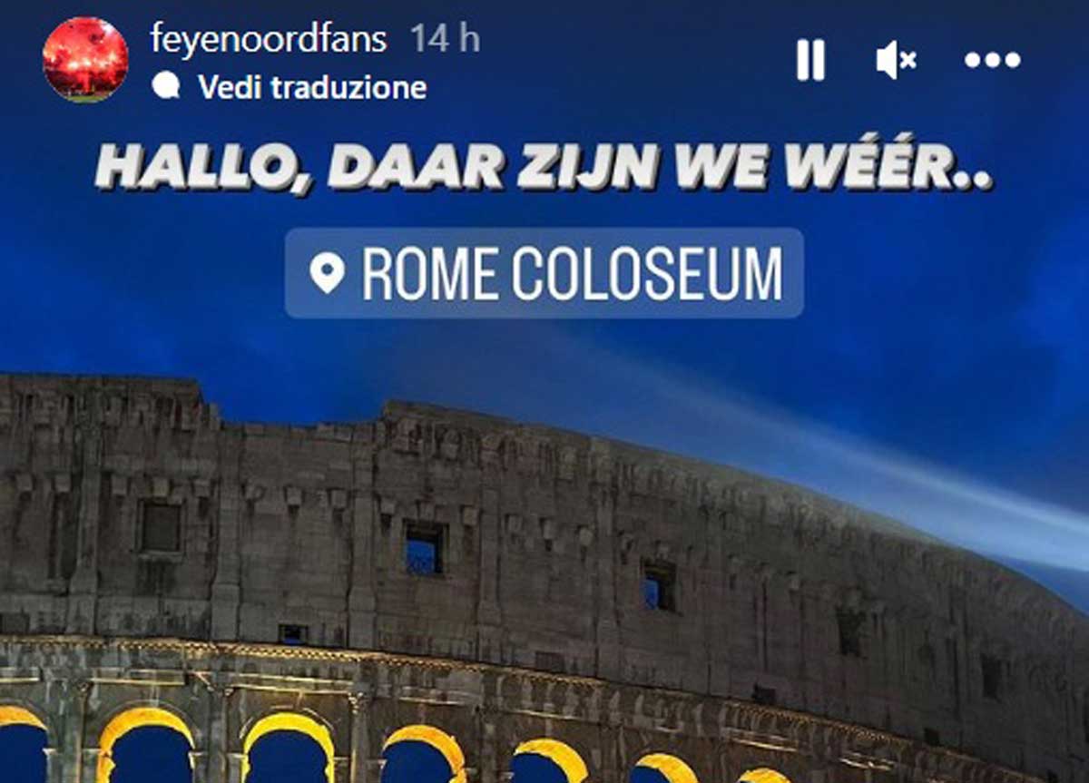 Il post dei tifosi del Feyenoord