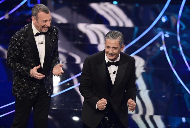 Fiorello e Amadeus (foto Lapresse)