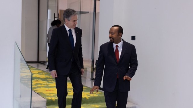 Addis Abeba, il premier Abiy Ahmed con il segretario di Stato Antony Blinken Addis Abeba, il premier Abiy Ahmed con il segretario di Stato Antony Blinken