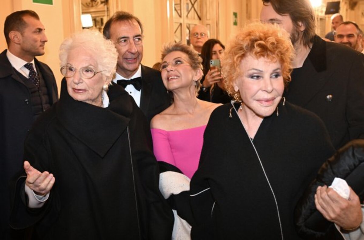 Liliana Segre, Ornella Vannoni, Beppe Sala a la Prima della Scala Liliana Segre, Ornella Vannoni, Beppe Sala a la Prima della Scala