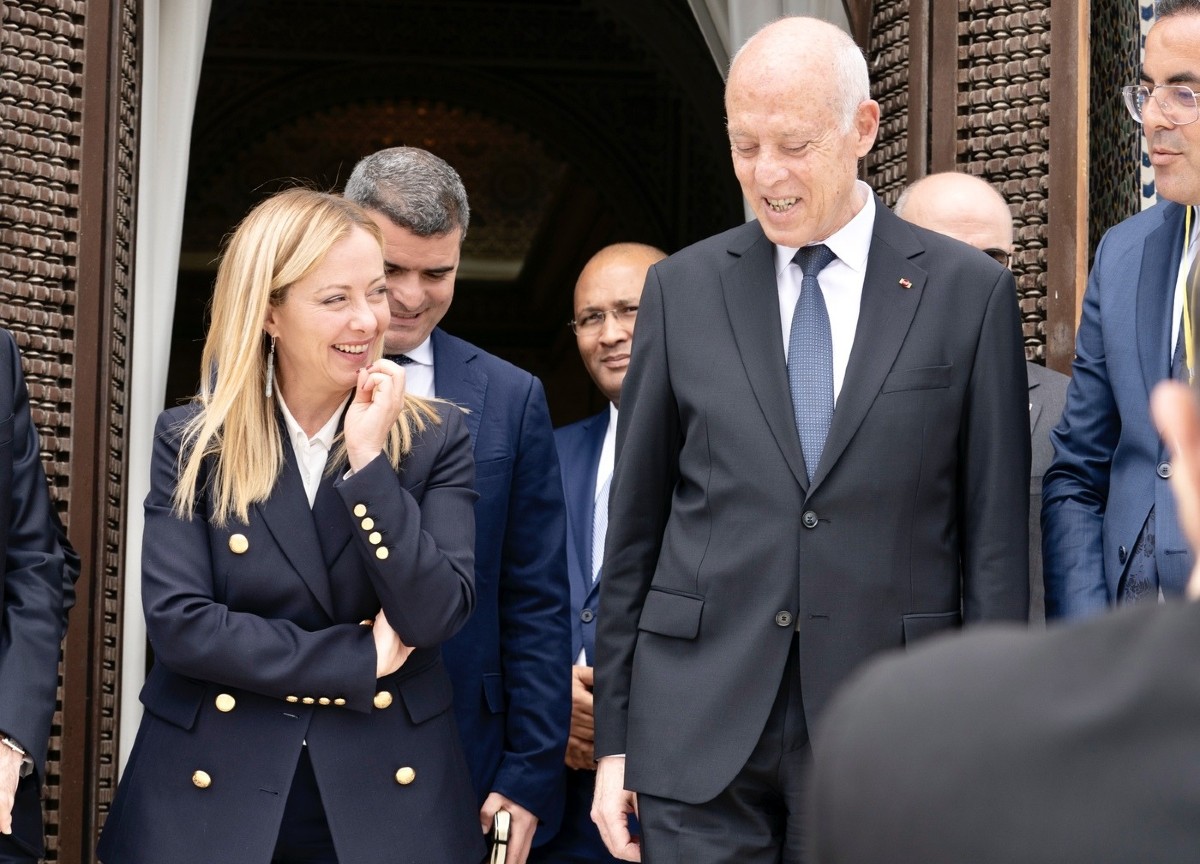 Giorgia Meloni e Kaïs Saïed Giorgia Meloni e Kaïs Saïed