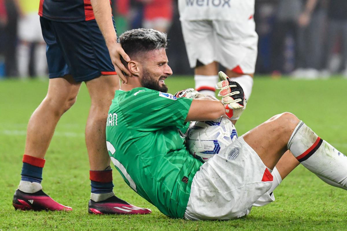 Giroud portiere e il Milan vince contro il Genoa (gol di Pulisic) - Foto Ipa Giroud portiere e il Milan vince contro il Genoa (gol di Pulisic) - Foto Ipa