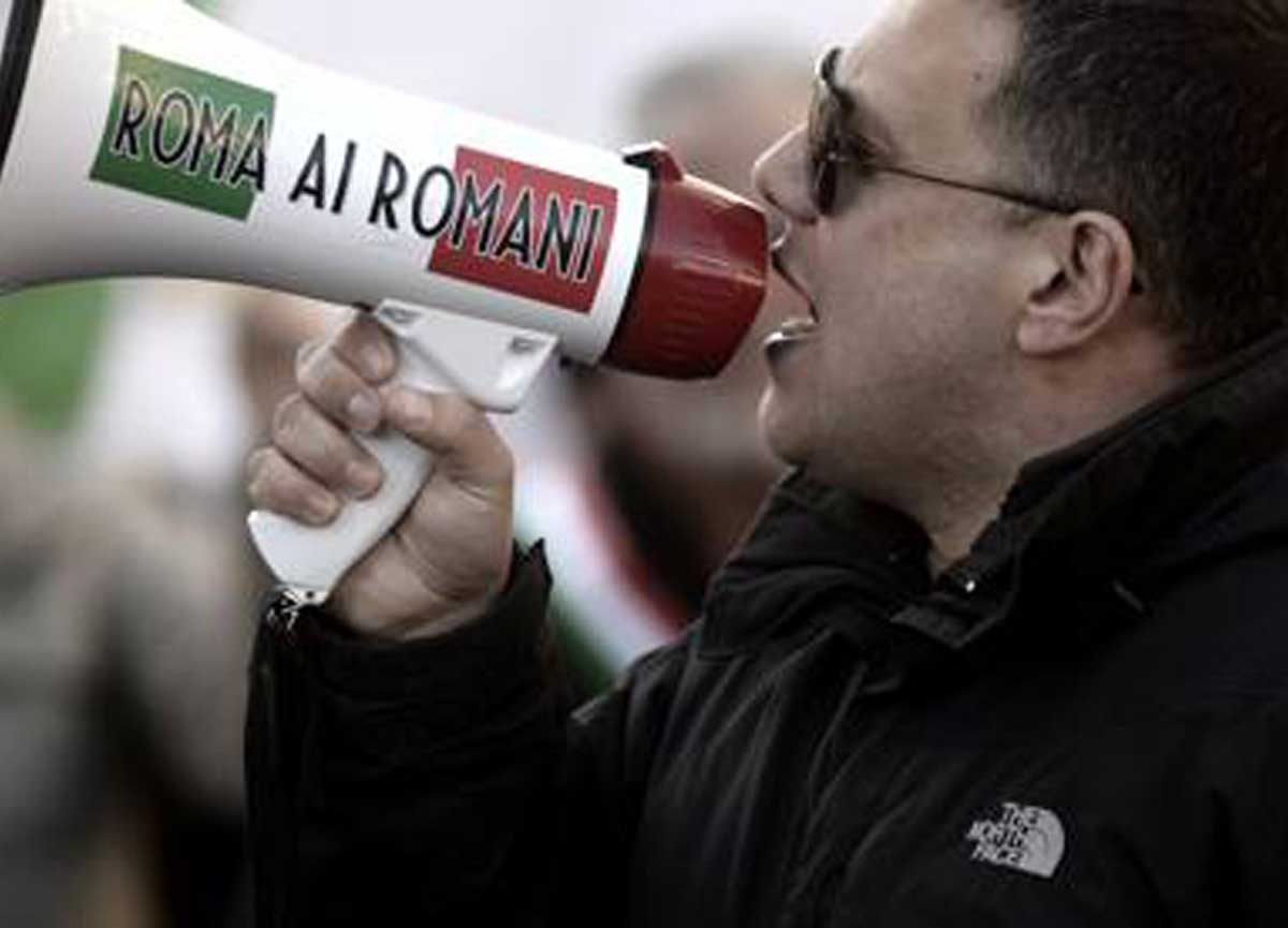 Giuliano Castellino in una manifestazione Giuliano Castellino in una manifestazione