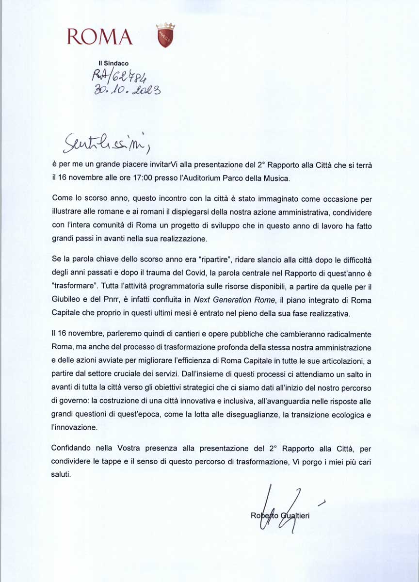 Gualteri Lettera di invito ai dipendenti Gualteri Lettera di invito ai dipendenti
