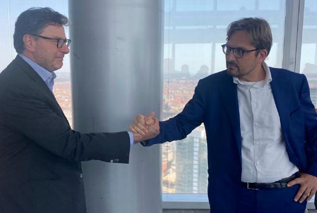 Giancarlo Giorgetti e Guido Guidesi Giancarlo Giorgetti e Guido Guidesi
