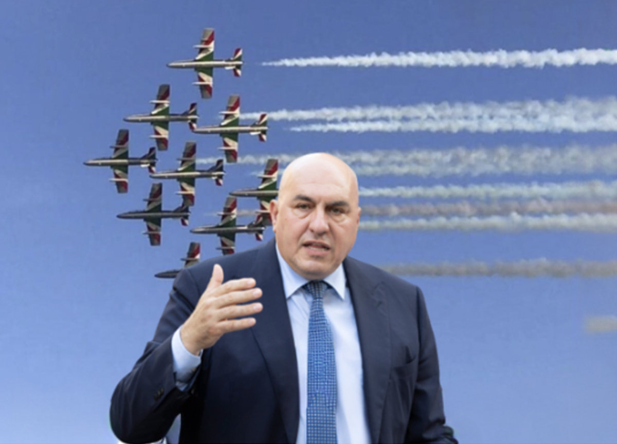 Guido Crosetto e le freccie tricolori Guido Crosetto e le freccie tricolori