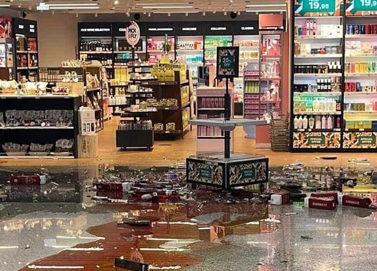 Il Duty free distrutto