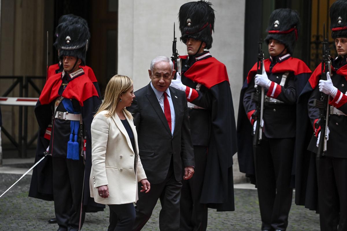 Giorgia Meloni incontra a Roma il premier israeliano Benjamin Netanyahu Giorgia Meloni incontra a Roma il premier israeliano Benjamin Netanyahu