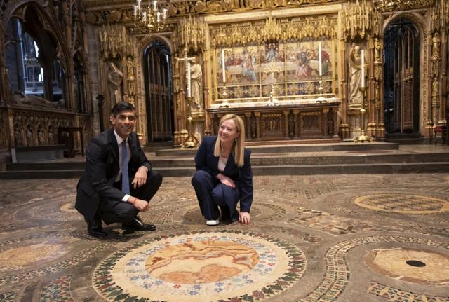 Il Primo ministro inglese Rishi Sunak e la Presidente del Consiglio Giorgia Meloni Il Primo ministro inglese Rishi Sunak e la Presidente del Consiglio Giorgia Meloni