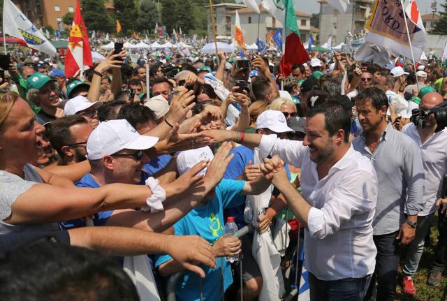Matteo Salvini a Pontida Matteo Salvini a Pontida